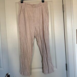 Abercrombie & Fitch Tan Gingham High Waisted Straight Leg Pants Size M
